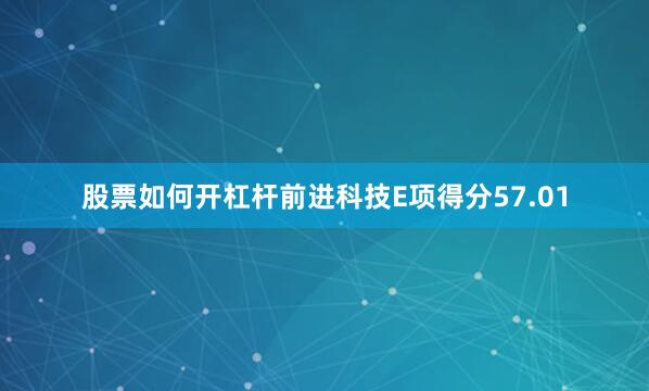股票如何开杠杆前进科技E项得分57.01